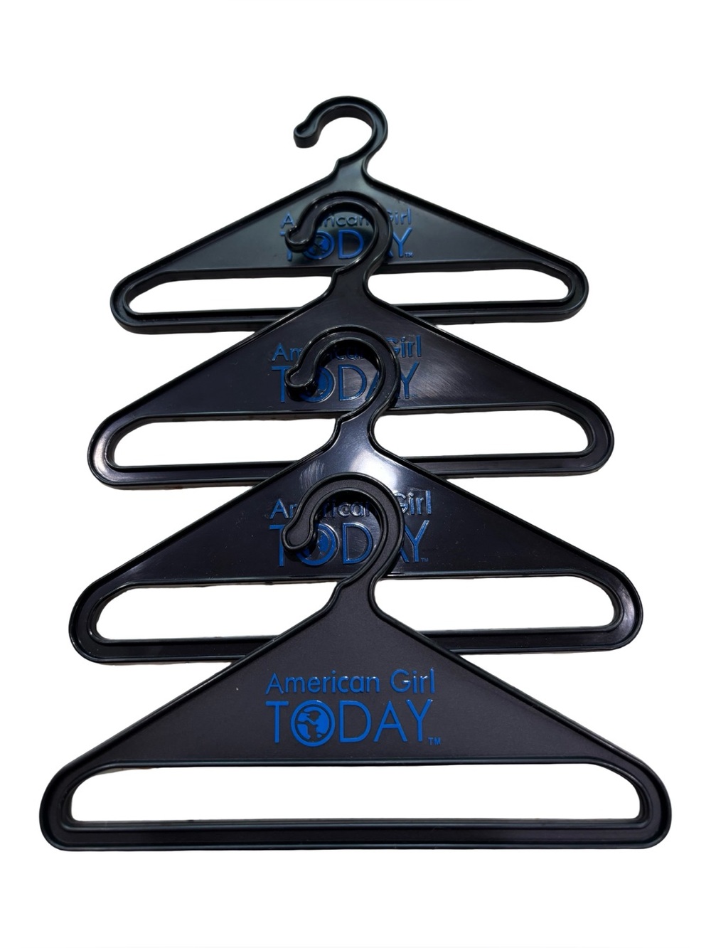 American Girl Today Black‎ Doll Hangers with Blue Logo - Set of 4